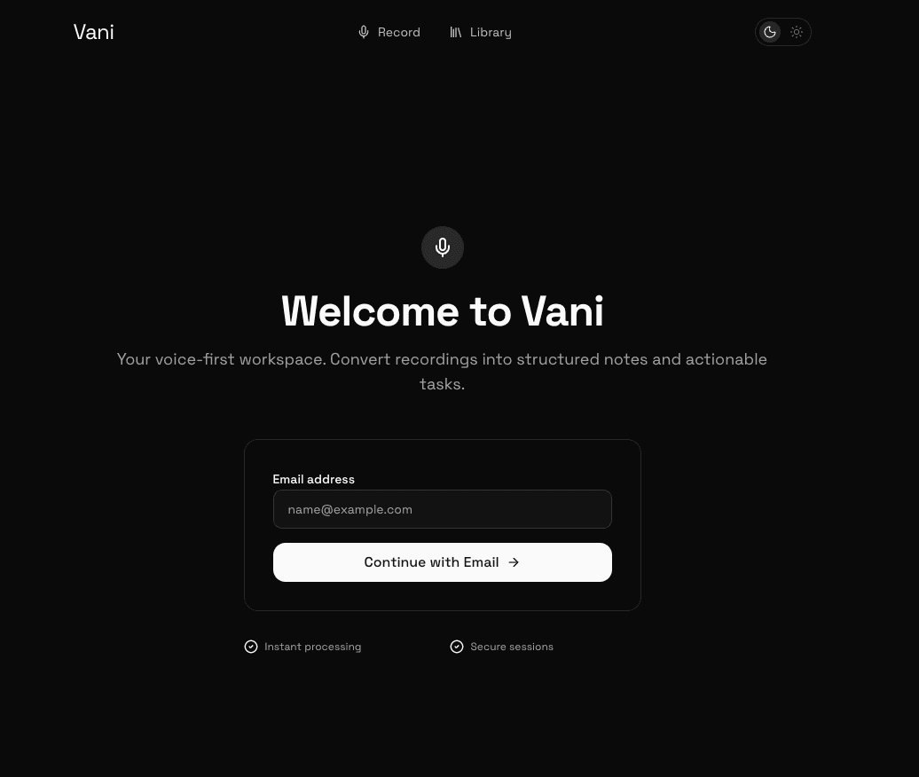 Vani - Learning from long-form audio screenshot
